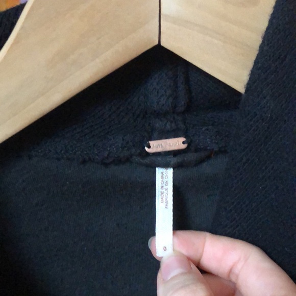 *RARE* Free People Shawl Collar Moto Jacket Black Denim Size 0 - Picture 12 of 13